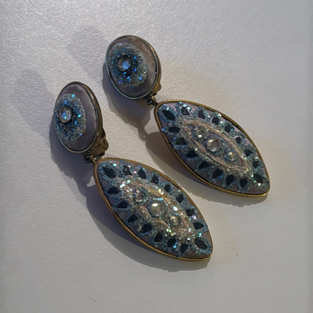 Vintage Italian Costume Clip-On Earrings